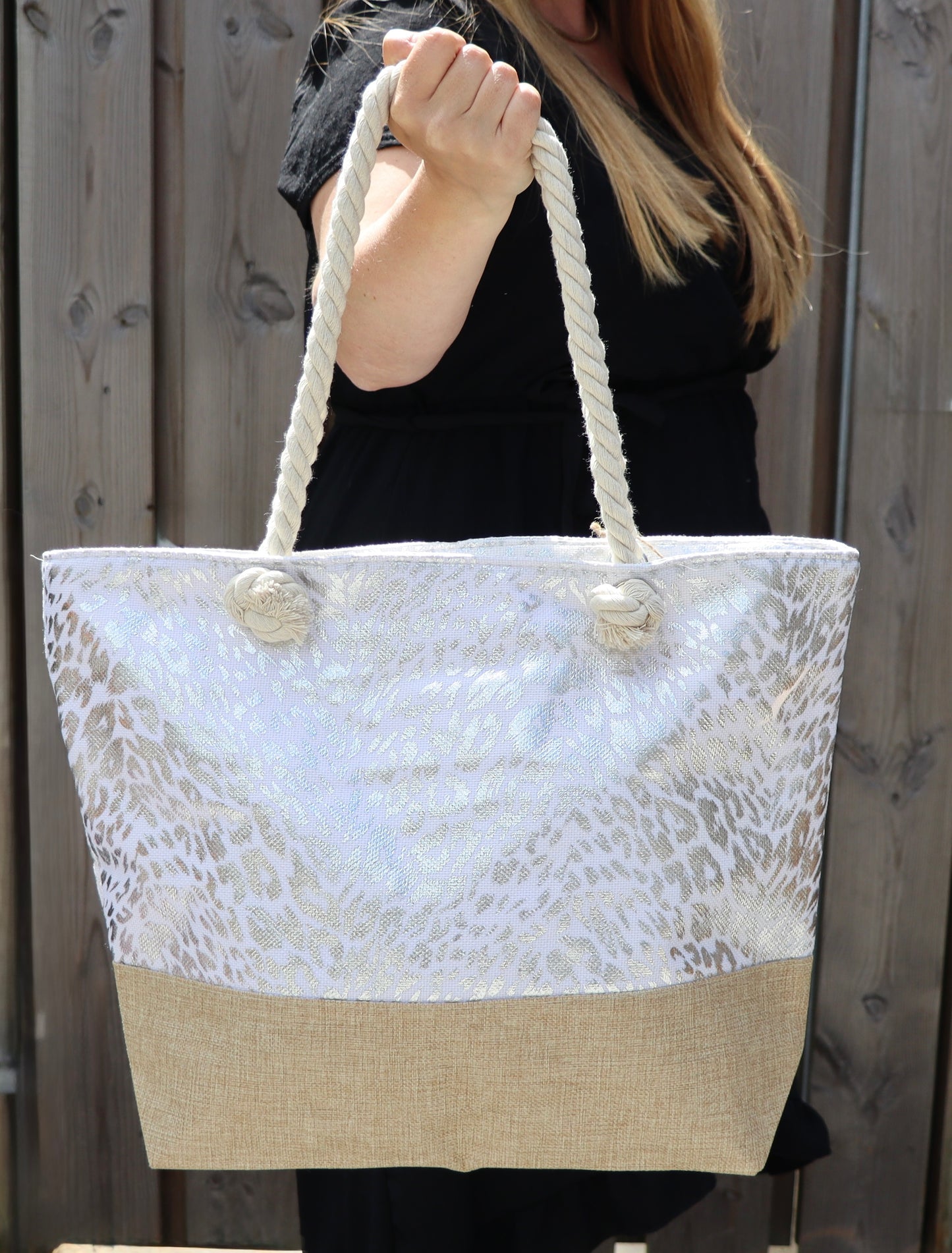 Strandtas/shopper leopard