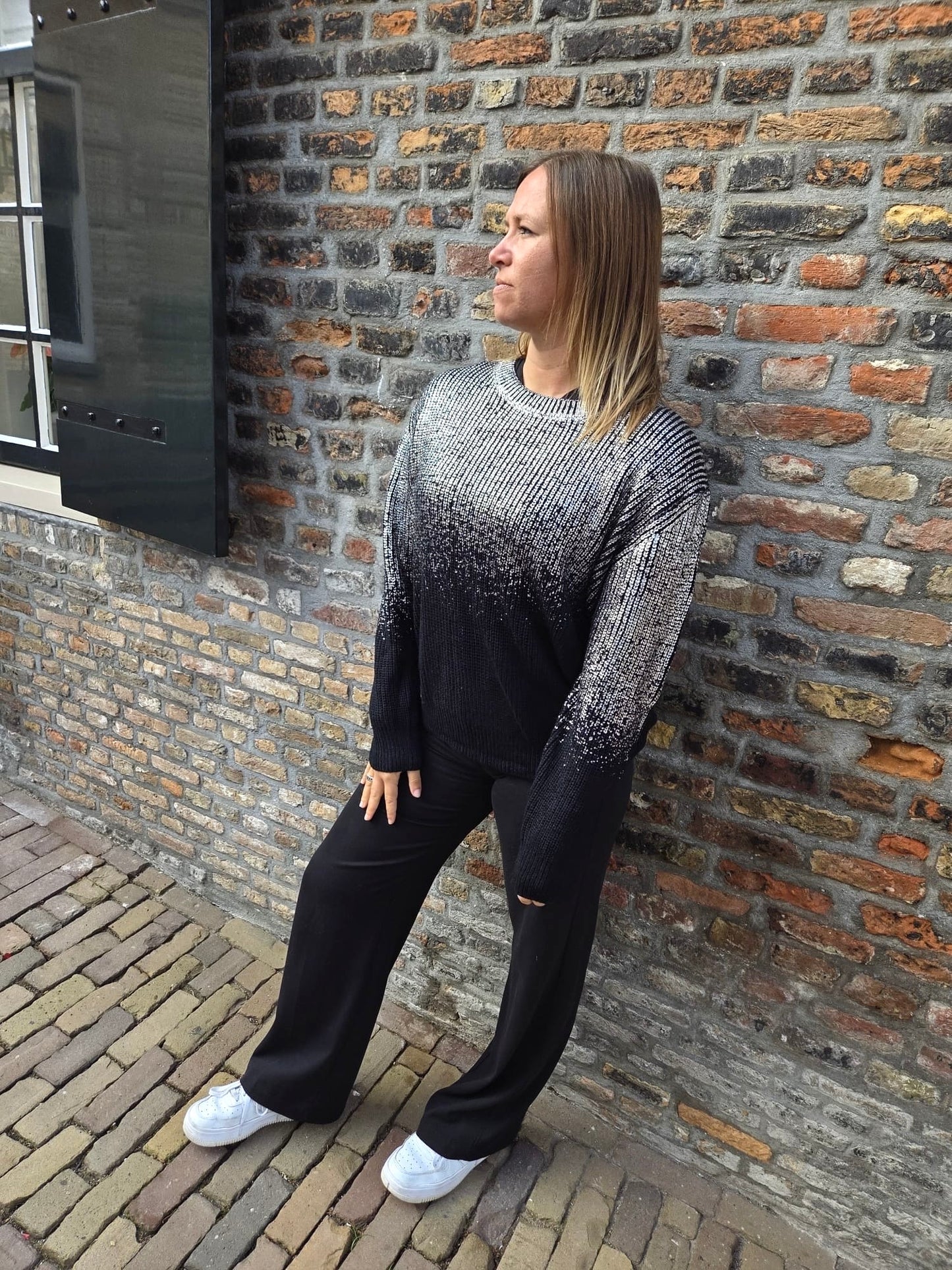 Trui Glitz and Glow zwart/zilver